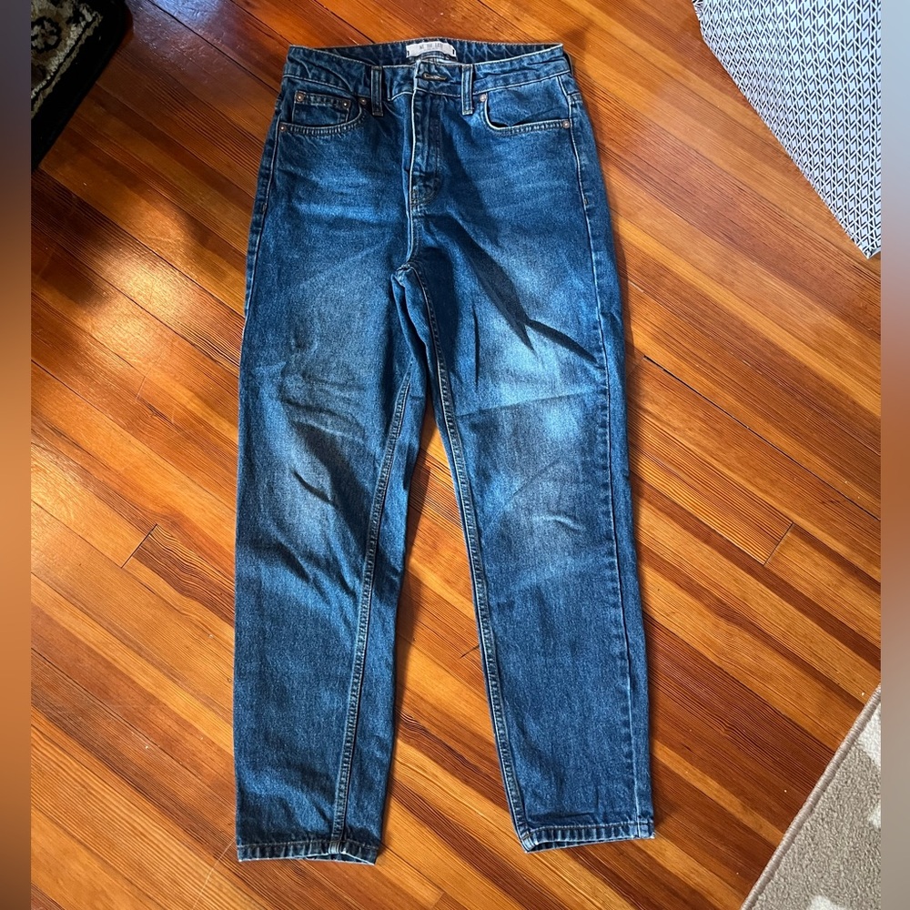 Free People Blue Straight Jeans Relaxed Fit